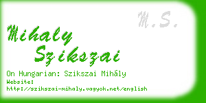 mihaly szikszai business card