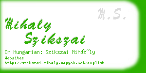 mihaly szikszai business card